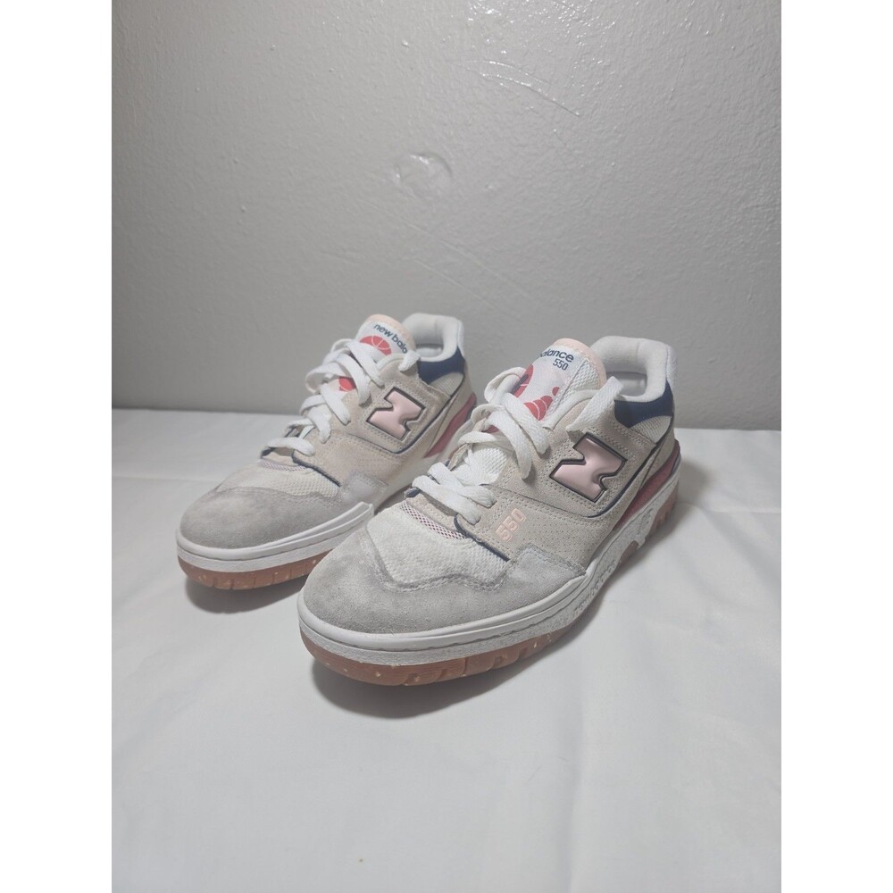 New Balance 550 Sneakers Womens Size 9 Sea Salt Pink Blue Walking Shoes BBW550NP